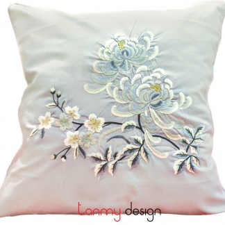 Cushion cover - chrysanthemum embroidery